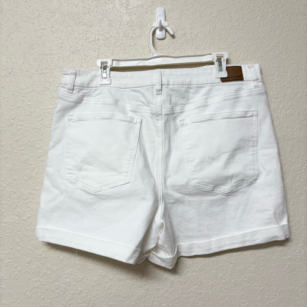 American Eagle Curvy White Mom Short Size 18 Jean Denim Shorts Stretch - Picture 3 of 8